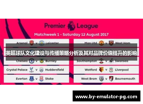英超球队文化建设与传播策略分析及其对品牌价值提升的影响 英超球队文化建设与传播策略分析及其对品牌价值提升的影响
